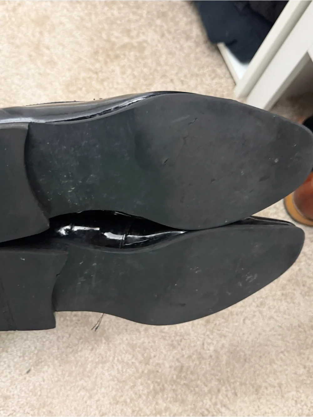 Calvin Klein Black Patent Slip-On Loafers with Elastic Band